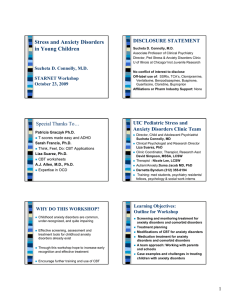 Stress and Anxiety Disorders in Young Children