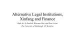 Alternative Legal Institutions, Xinfang and Finance