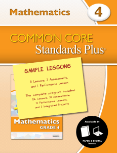 Math Grade 4 Sampler - Common Core Standards Plus