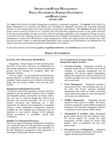society for range management policy statements, position statements