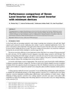 Performance comparison of Seven Level Inverter and Nine Level