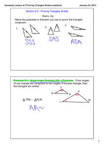 Geometry Lesson 8-3 Proving Triangles Similar.notebook