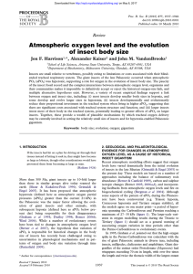 Atmospheric oxygen level and the evolution of insect body size