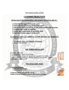 THE SHOULDER JOINT LEARNING OBJECTIVES