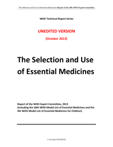 The Selection and Use of Essential Medicines