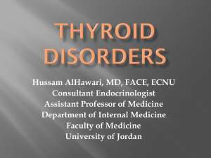 Thyroid Disorders - Medicine Batch 2013-19