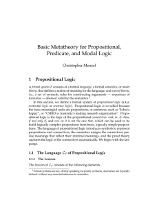 Basic Metatheory for Propositional, Predicate, and Modal Logic