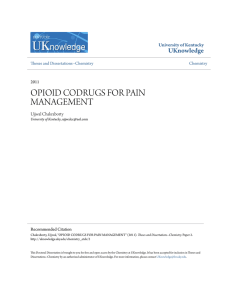 opioid codrugs for pain management - UKnowledge
