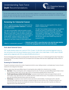 Screening for Colorectal Cancer: Consumer Guide (Draft