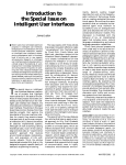 Introduction to the Special Issue on Intelligent User Inferfaces