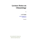 Lecture Notes on Climatology - METNET