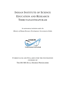 Syllabus for Foundation courses - IISER