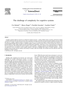 The challenge of complexity for cognitive systems