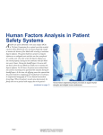 Human Factors Analysis in Patient Safety Systems