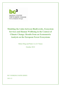 Modeling the Links between Biodiversity, Ecosystem Services and