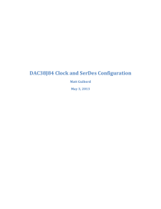 DAC38J84 Clock and SerDes Configuration