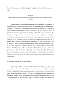 Political Culture and Political Leadership in Thucydides` History of