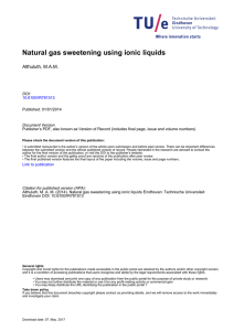 Natural gas sweetening using ionic liquids