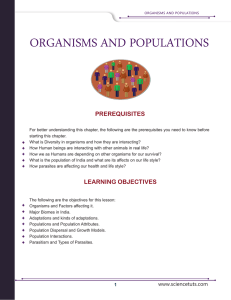 organisms and populations
