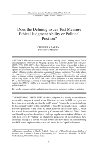 Does the Defining Issues Test Measure Ethical Judgment Ability or