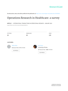 Operations Research in Healthcare: a survey