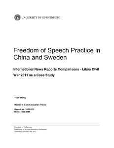 Censorship in Chinese and Swedish Medias