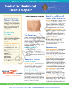 Pediatric Umbilical Hernia Brochure