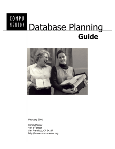 Database Planning Workbook