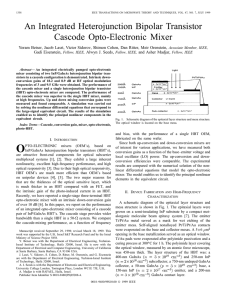 An integrated heterojunction bipolar transistor cascode opto