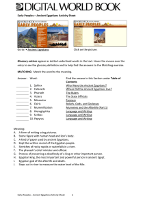 Ancient Egyptians Activity Sheet