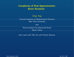 Brent Revisited - Institut für Mathematik