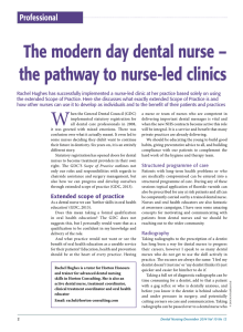 The modern day dental nurse – the pathway to