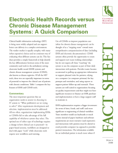 Electronic Health Records versus Chronic Disease Management
