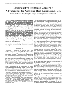 A Framework for Grouping High Dimensional Data