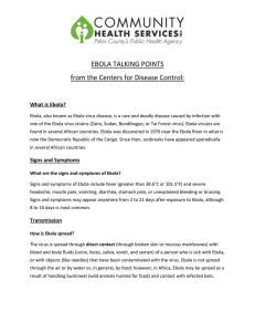 EBOLA TALKING POINTS from the Centers for Disease Control: