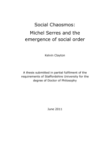 Social Chaosmos: Michel Serres and the emergence of social order