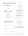 Name Date Class Algebra 1 Review: Linear Functions Original