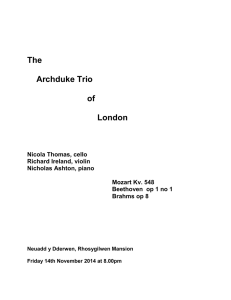 Programme - Nicholas Ashton, pianist