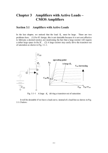 Chapter 3 Amplifiers with Active Loads – CMOS Amplifiers