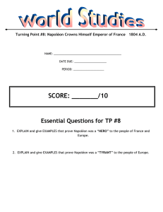 Essential Questions for TP #8 EXPLAIN and give EXAMPLES that