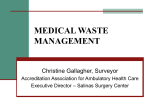 medical waste management - the California Ambulatory Surgery