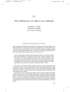 The Influence of Affect on Attitude - University of Virginia Information