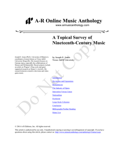 A Topical Survey of Nineteenth-Century Music