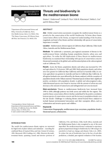 Threats and biodiversity in the mediterranean biome