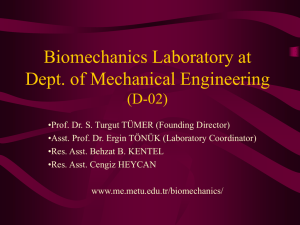 Biomechanics Laboratory at Dept. of Mechanical Engineering