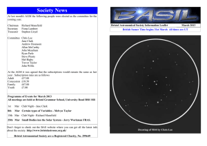 Society News - Bristol Astronomical Society