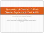 Discussion of Chapter 10: Post- Disaster Psychotropic First Aid Kit