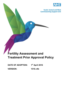 Fertility Assessment and Treatment Policy
