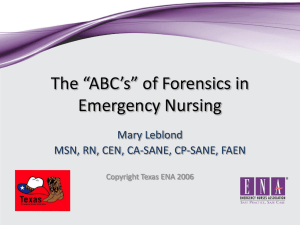 Evidence Collection - San Antonio Emergency Nurses Association