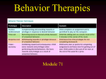 Module 71 - Behavioral Therapy